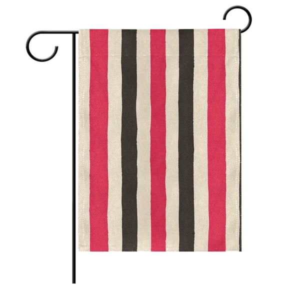 Ryvnso Red Black Stripes Garden Flag 12x18 Inch Double Sided Seasonal Yard Decoration