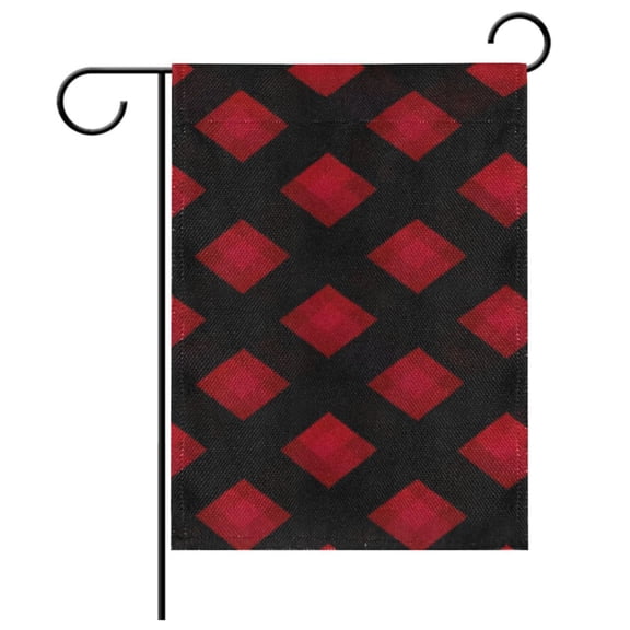 Ryvnso Red Checkered Black Garden Flag 12x18 Inch Double Sided Seasonal Yard Decoration