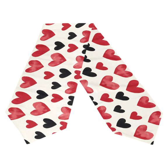 Ryvnso Red Hearts Pattern Table Runner Tablecloth Home Decoration 13 x 70 inches