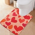 thumbnail image 1 of Ryvnso Red Hearts Print Bathroom Shaggy Rugs Toilet U Shape Mat Soft Contour Rug 20"x24", 1 of 9