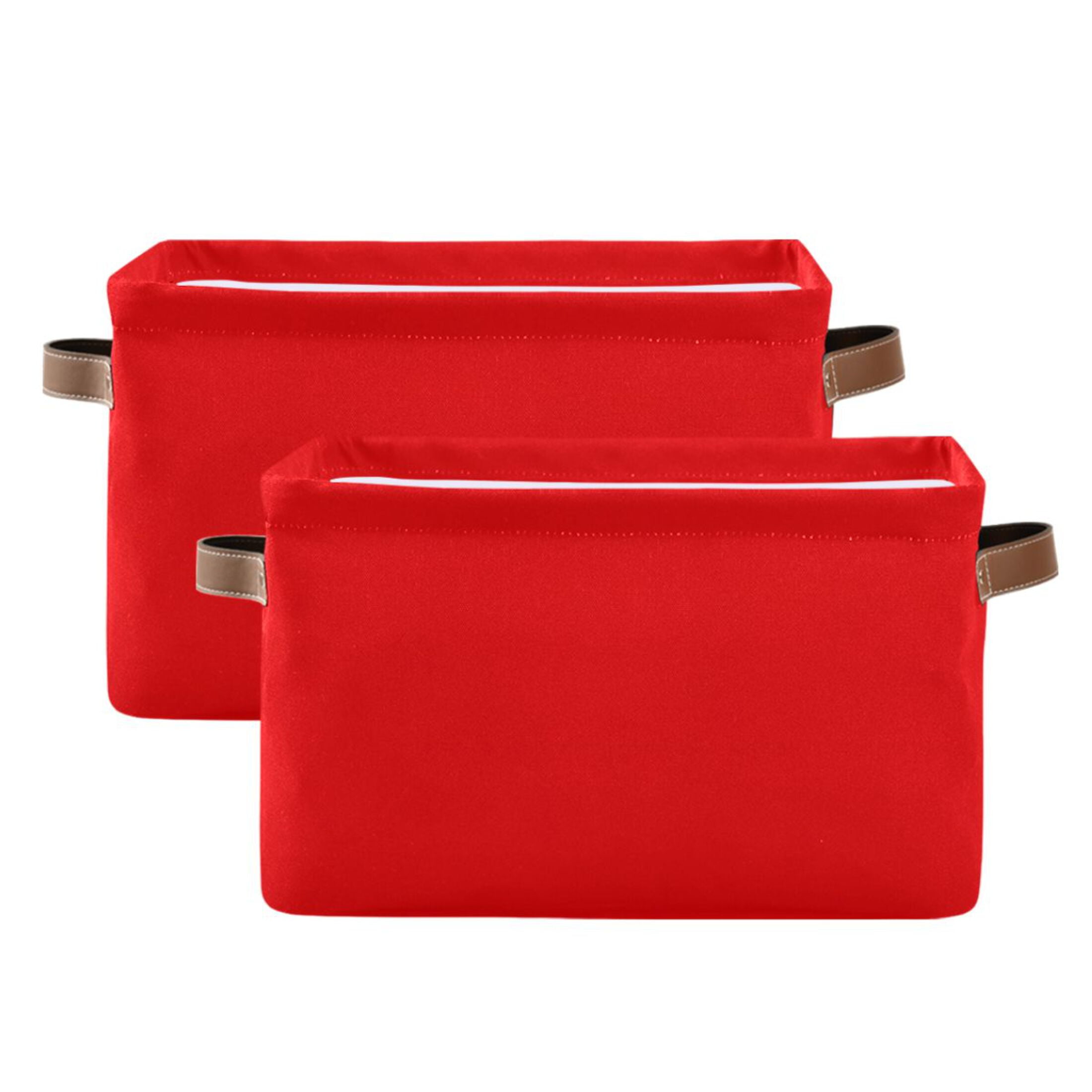 Ryvnso Red Storage Basket Large Bin Foldable Boxes Toys Organizer 14.2x10.2x8.3in 2 PCs
