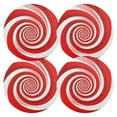 thumbnail image 1 of Ryvnso Red and White Geometry Spiral Round Plate Mats Dining Table Placemat Set of 4 for Holiday Decoration, 1 of 7