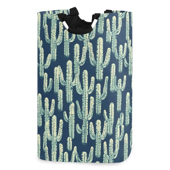 Ryvnso Retro Cactus Pattern Large Storage Basket with Handles Collapsible Organizer Bin Laundry Hamper