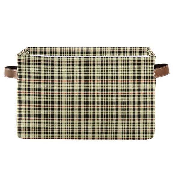 Ryvnso Retro Checkered-a2 Storage Basket Large Bin Foldable Boxes Toys Organizer 14.2x10.2x8.3in 1 PC