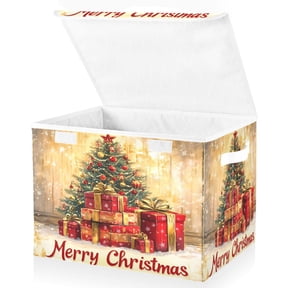 Ryvnso Retro Christmas Tree Gifts Storage Bins Lidded Foldable Organizer Containers Baskets Cube