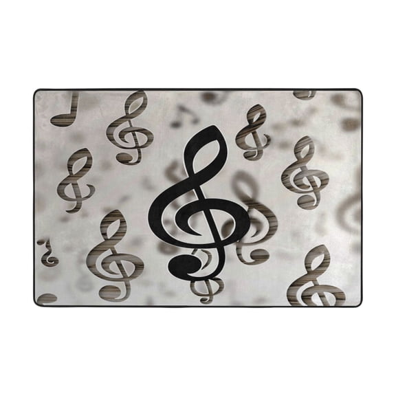 Ryvnso Retro Musical Note Area Floor Mats Large Nursery Rugs Non-Slip Carpets Doormat 36" x 24"