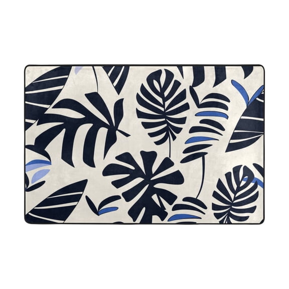 Ryvnso Retro Palm Leaves Area Floor Mats Large Nursery Rugs Non-Slip Carpets Doormat 36" x 24"