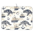 thumbnail image 1 of Ryvnso Retro Sea Turtle Sailboat Dish Drying Mat for Kitchen Countertop 16x18 Small Dish Pad Drainer Rack Dish Sink Mats, 1 of 7