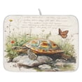 thumbnail image 1 of Ryvnso Retro Turtle Butterfly Dish Drying Mat for Kitchen Countertop 16x18 Small Dish Pad Drainer Rack Dish Sink Mats, 1 of 7