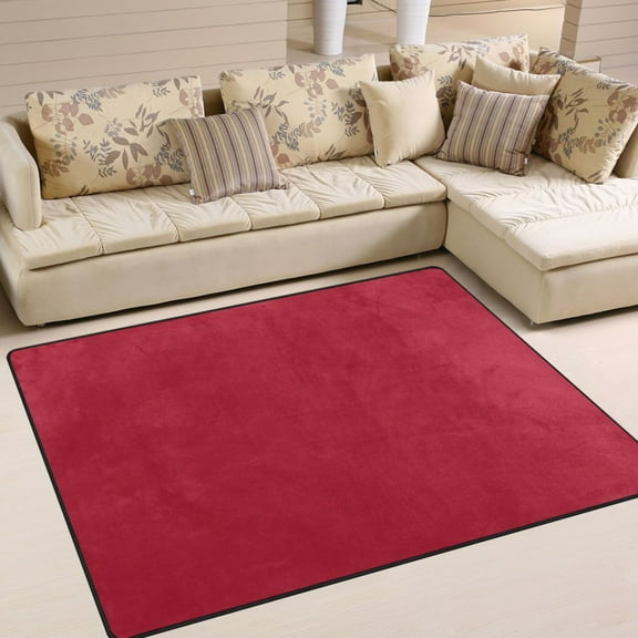 Ryvnso Rose Red Solid Area Floor Rugs Soft Non-Slip Large Mats Nursery Carpets 80" x 58"