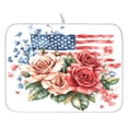 thumbnail image 1 of Ryvnso Roses American Flag Dish Drying Mat for Kitchen Countertop 18x24 Large Dish Pad Drainer Rack Dish Sink Mats, 1 of 7