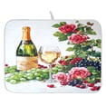 thumbnail image 1 of Ryvnso Roses Flower Wine Dish Drying Mat for Kitchen Countertop 16x18 Small Dish Pad Drainer Rack Dish Sink Mats, 1 of 7