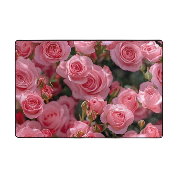 Ryvnso Roses Flowers-i8 Area Floor Mats Large Nursery Rugs Non-Slip Carpets Doormat 36" x 24"