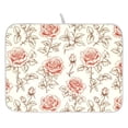 thumbnail image 1 of Ryvnso Roses Retro Flower Dish Drying Mat for Kitchen Countertop 18x24 Large Dish Pad Drainer Rack Dish Sink Mats, 1 of 7