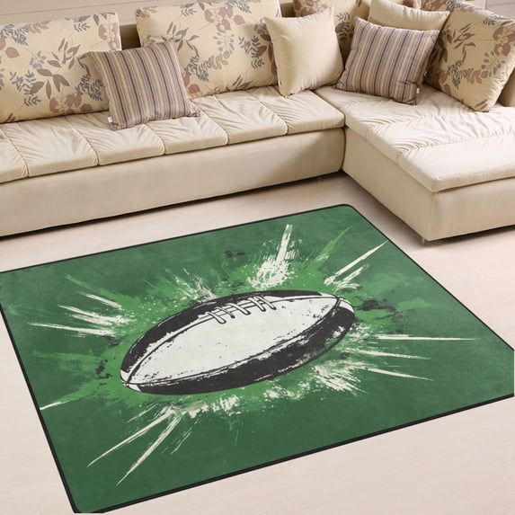 Ryvnso Rugby Football-a1 Area Rug Floor Mats Non-Slip Home Carpet 63 x 48 inch