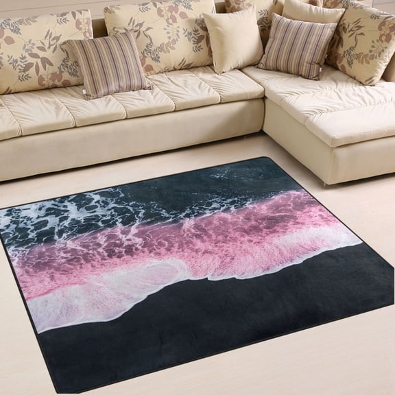 Ryvnso Sand Beach Landscape Area Rug Floor Mats Non-Slip Home Carpet 80 x 58 inch