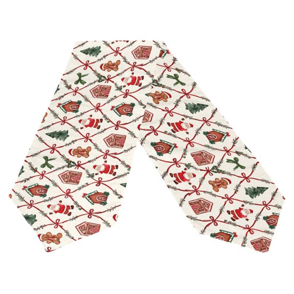 Ryvnso Santa Claus Bows Bears Table Runner Tablecloth Home Decoration 13 x 90 inches