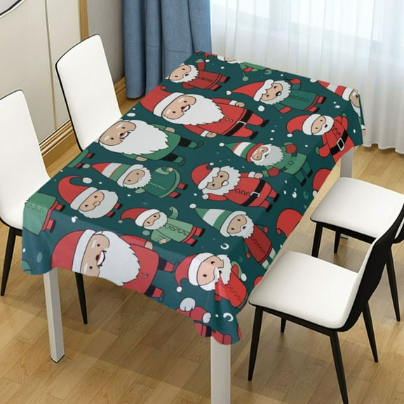Ryvnso Santa Claus Christmas Rectangle Table Cloth Tablecover Dinning Tablecloth 54"x72"
