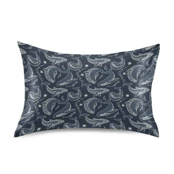 Ryvnso Satin Pillowcase Abstract Dolphins Pillow Cases Standard Size 30x20in