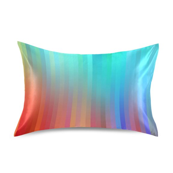 Ryvnso Satin Pillowcase Abstract Rainbow Pillow Cases Standard Size 30x20in