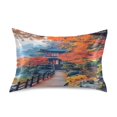 thumbnail image 1 of Ryvnso Satin Pillowcase Autumn Lake Landscape Pillow Cases Standard Size 30x20in, 1 of 6