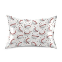 Ryvnso Satin Pillowcase Baseball on White Pillow Cases Standard Size 26x20in