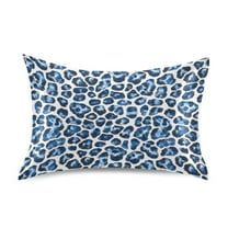 Ryvnso Satin Pillowcase Blue Leopard Print Pillow Cases Standard Size 26x20in