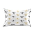 thumbnail image 1 of Ryvnso Satin Pillowcase Bow Pattern Pillow Cases Standard Size 30x20in, 1 of 6