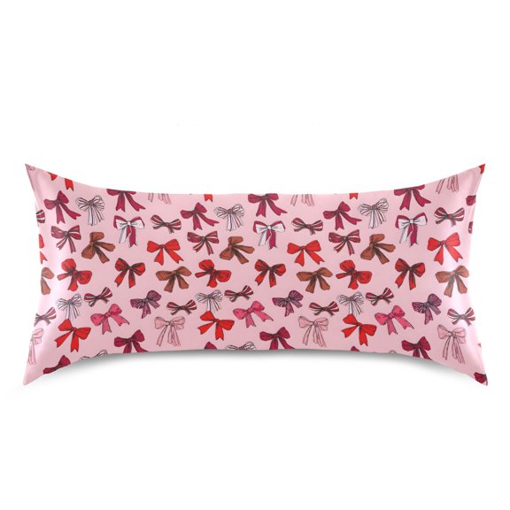 Ryvnso Satin Pillowcase Bows Artistic Pillow Cases Standard Size 40x20in