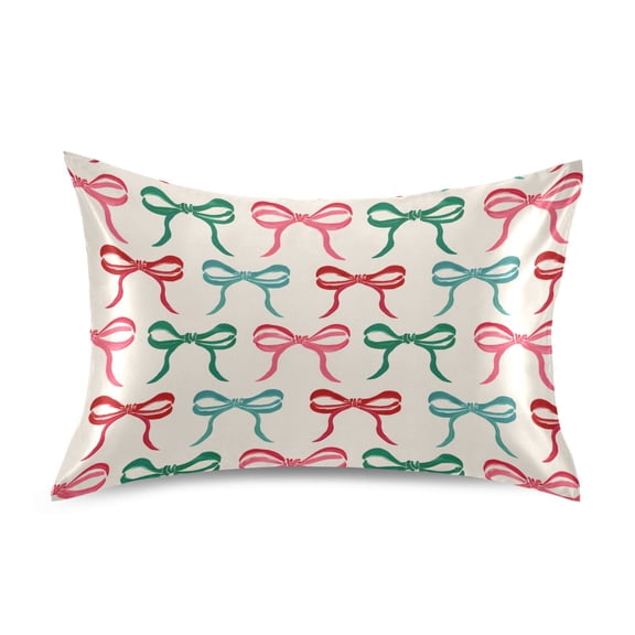 Ryvnso Satin Pillowcase Bows-b1 Pillow Cases Standard Size 26x20in
