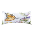 thumbnail image 1 of Ryvnso Satin Pillowcase Butterflies Flowers Pillow Cases Standard Size 40x20in, 1 of 6