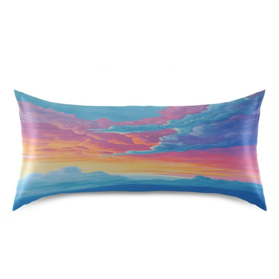 Ryvnso Satin Pillowcase Cartoon Art Sky Pillow Cases Standard Size 40x20in