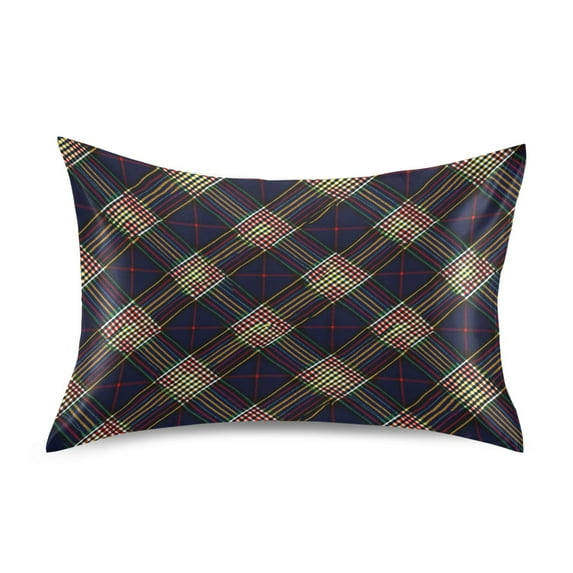 Ryvnso Satin Pillowcase Checkered Grid-b1 Pillow Cases Standard Size 26x20in