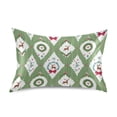 thumbnail image 1 of Ryvnso Satin Pillowcase Christmas Reindeer and Wreath Pillow Cases Standard Size 30x20in, 1 of 6