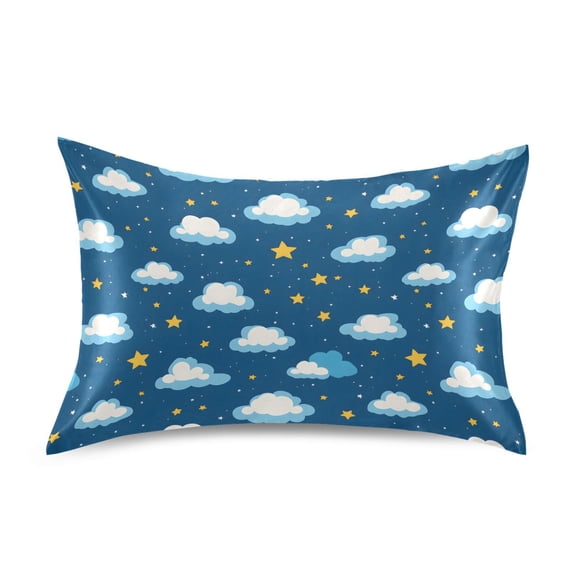 Ryvnso Satin Pillowcase Clouds Stars Pillow Cases Standard Size 26x20in