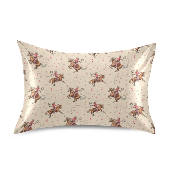 Ryvnso Satin Pillowcase Cowboys Riding Pillow Cases Standard Size 30x20in
