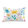 thumbnail image 1 of Ryvnso Satin Pillowcase Hand Drawn Flower Pillow Cases Standard Size 26x20in, 1 of 6