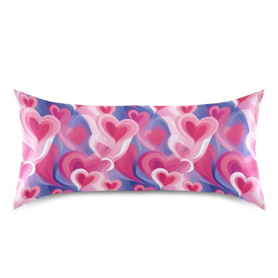 Ryvnso Satin Pillowcase Hearts in Valentine Pillow Cases Standard Size 40x20in
