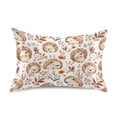 thumbnail image 1 of Ryvnso Satin Pillowcase Hedgehog Leaves Flower Pillow Cases Standard Size 26x20in, 1 of 6