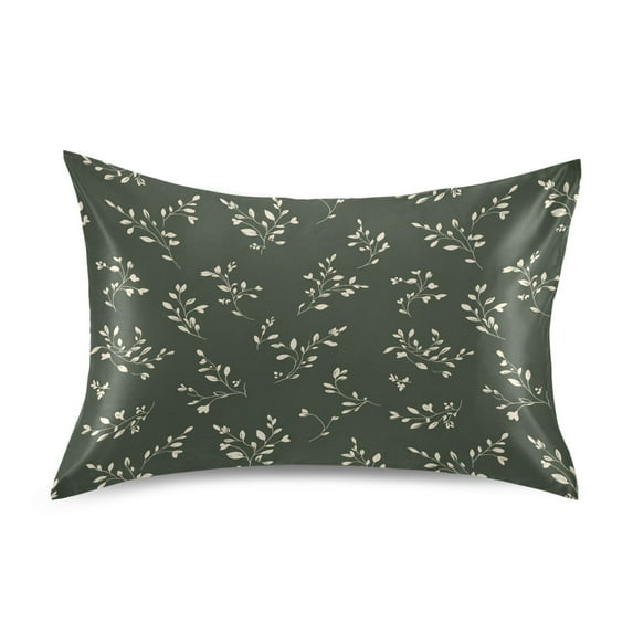 Ryvnso Satin Pillowcase Leaves Pillow Cases Standard Size 26x20in