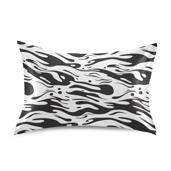 Ryvnso Satin Pillowcase Liquid Wave Pattern Pillow Cases Standard Size 26x20in