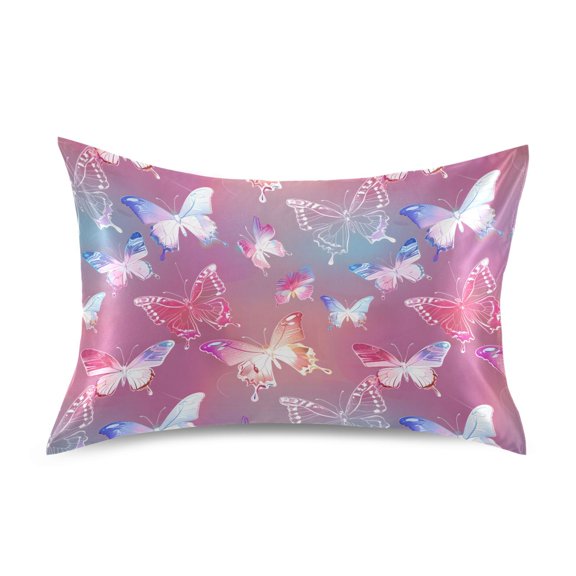Ryvnso Satin Pillowcase Magic Beautiful Butterfly Pillow Cases Standard Size 30x20in