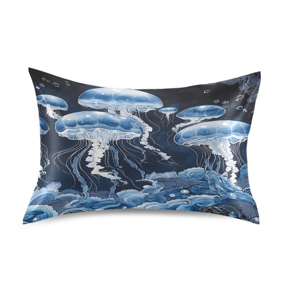 Ryvnso Satin Pillowcase Magic Jellyfish Pillow Cases Standard Size 26x20in