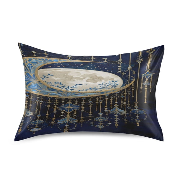 Ryvnso Satin Pillowcase Moon Boho Pillow Cases Standard Size 26x20in