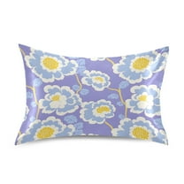 Ryvnso Satin Pillowcase Purple Floral Pillow Cases Standard Size 26x20in