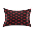 thumbnail image 1 of Ryvnso Satin Pillowcase Red Checkered Black Pillow Cases Standard Size 26x20in, 1 of 6