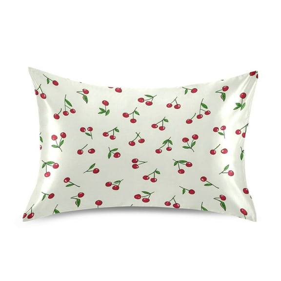 Ryvnso Satin Pillowcase Red Cherries Pillow Cases Standard Size 26x20in