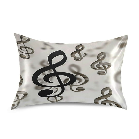 Ryvnso Satin Pillowcase Retro Musical Note Pillow Cases Standard Size 26x20in