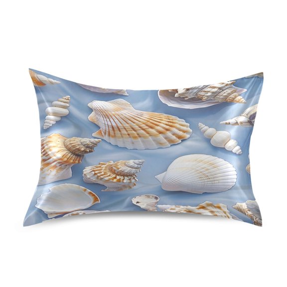 Ryvnso Satin Pillowcase Shell Conch Pillow Cases Standard Size 26x20in
