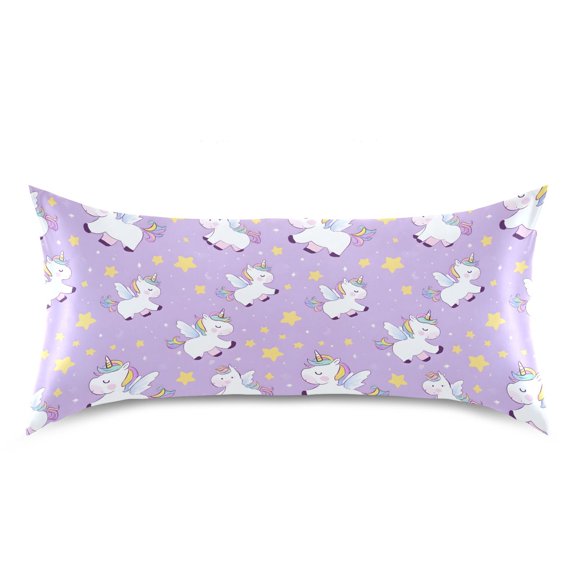 Ryvnso Satin Pillowcase Unicorn Cute Star Pillow Cases Standard Size 40x20in